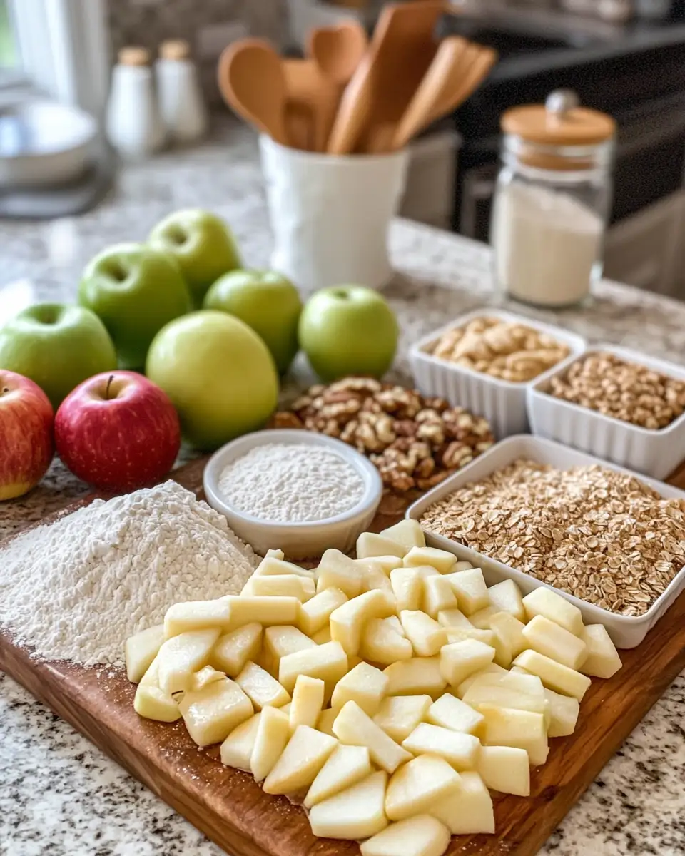 Ingredients for Decadent Layers of Delight: Apple Crisp Shortbread Bars Unveiled