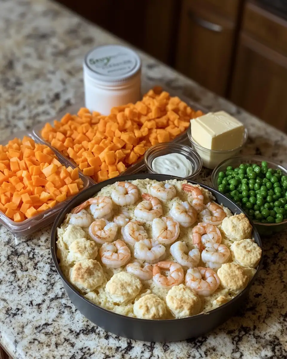 Ingredients for Sail into Flavor: Cheddar Bay Biscuit Seafood Pot Pie Delight