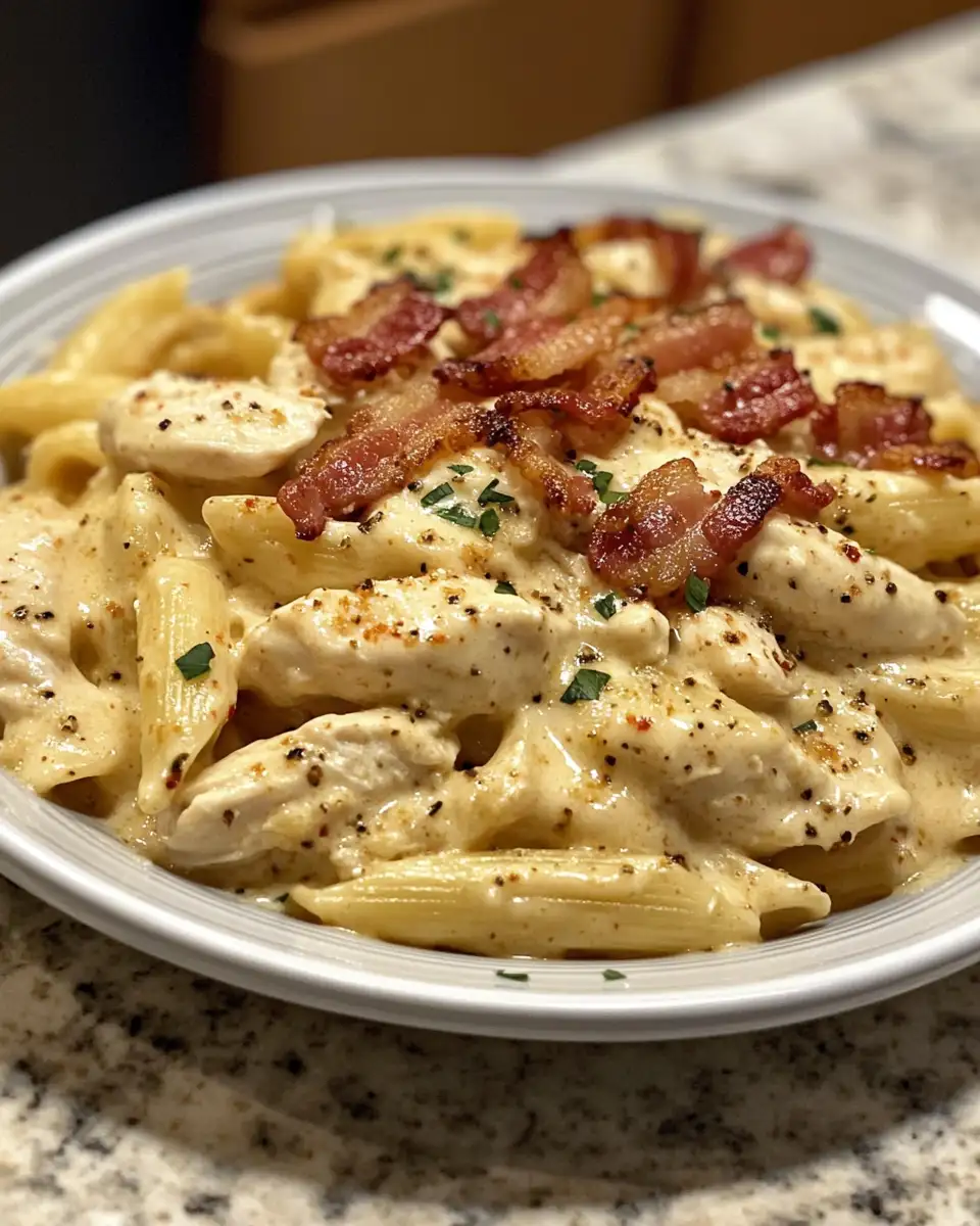 Final dish - Savor the Ultimate Comfort: Chicken Bacon Ranch Alfredo Delight
