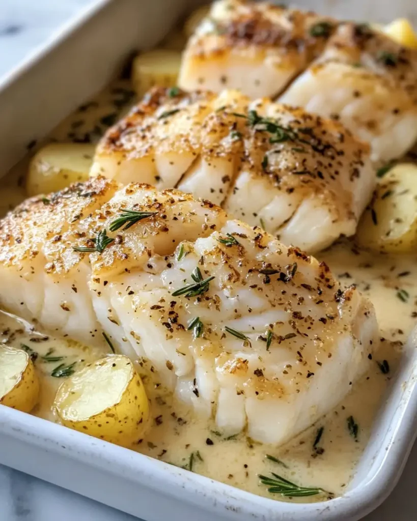 Savor the Sea: Cod & Potatoes in Rosemary Cream Sauce Delight - Featured Image