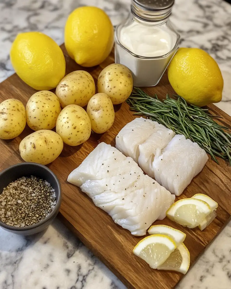 Ingredients for Savor the Sea: Cod & Potatoes in Rosemary Cream Sauce Delight