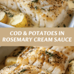 Savor the Sea: Cod & Potatoes in Rosemary Cream Sauce Delight