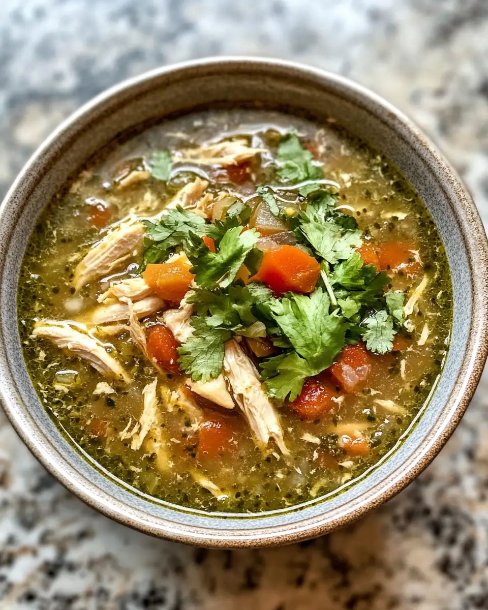 Final dish - Savor the Simplicity of Easy Green Enchilada Chicken Soup