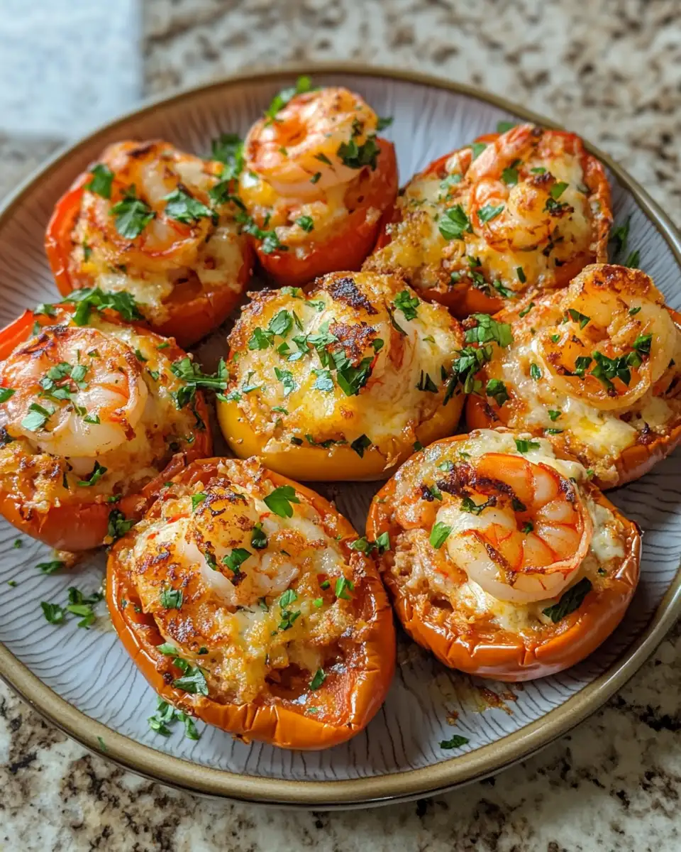 Final dish - Savor the Flavor: Garlic Butter Shrimp Stuffed Peppers Delight