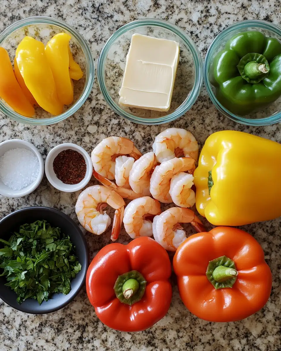 Ingredients for Savor the Flavor: Garlic Butter Shrimp Stuffed Peppers Delight