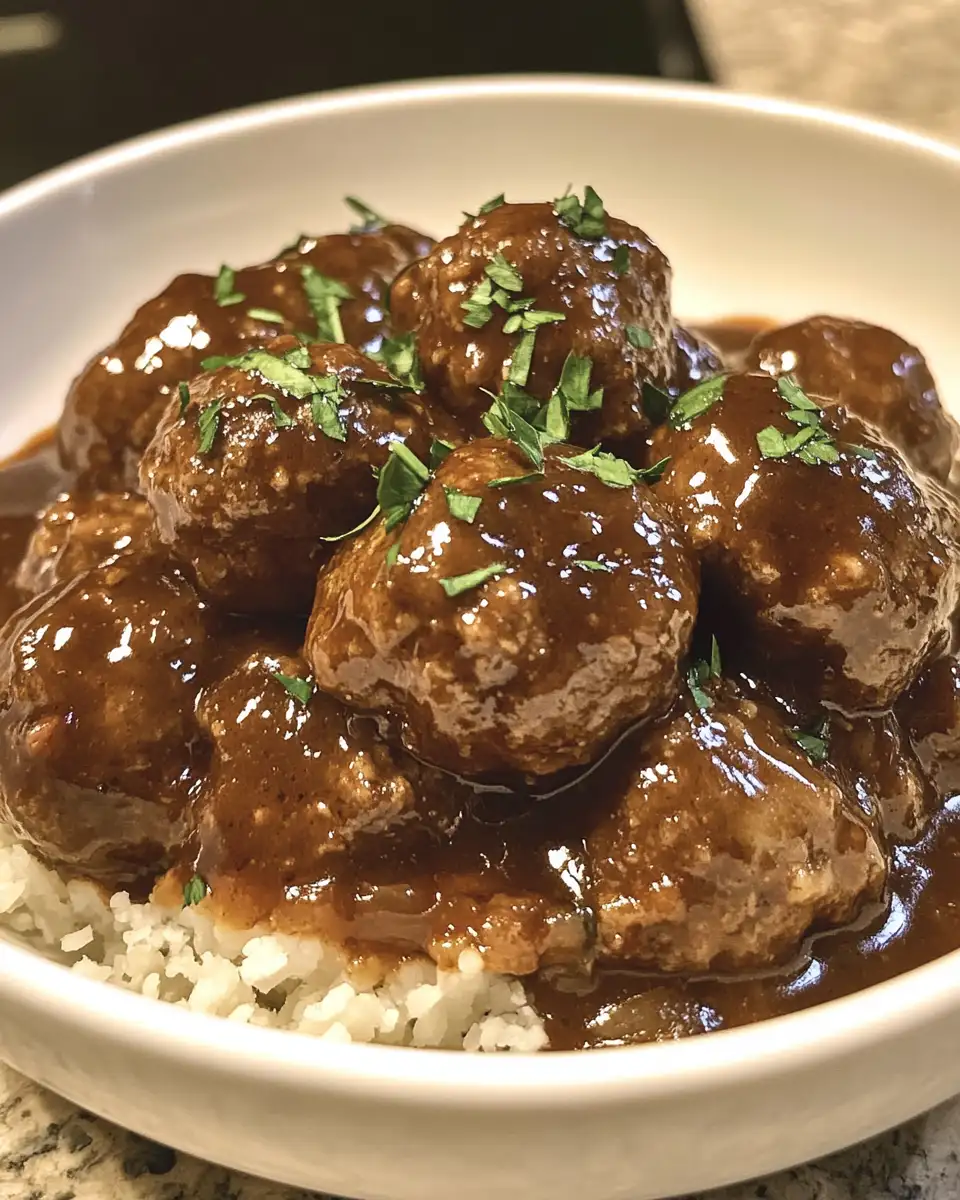Final dish - Slow Cooker Salisbury Steak Meatballs: Comfort Food Made Easy