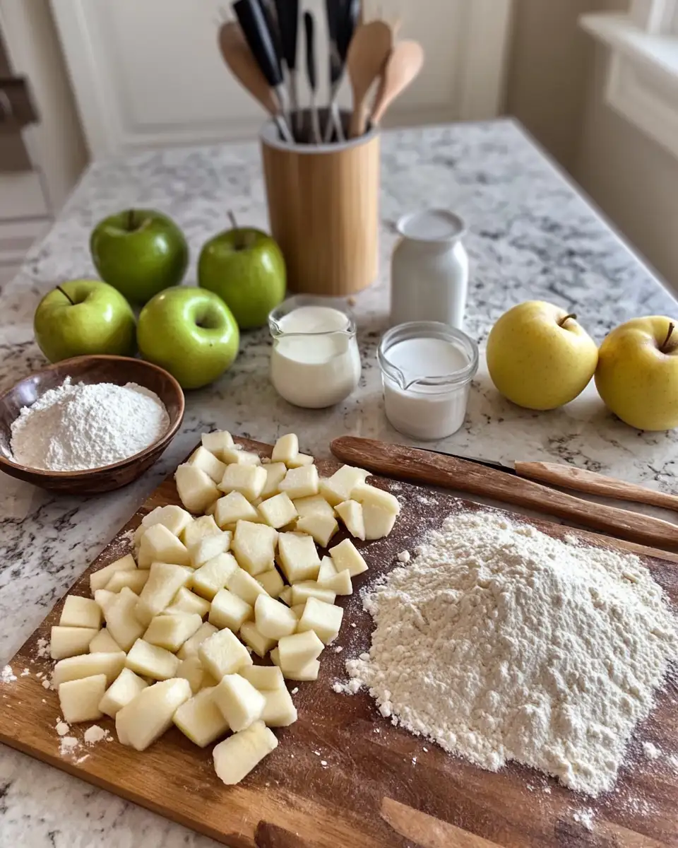 Ingredients for Irresistible Apple Kringle with Creamy Vanilla Glaze Recipe