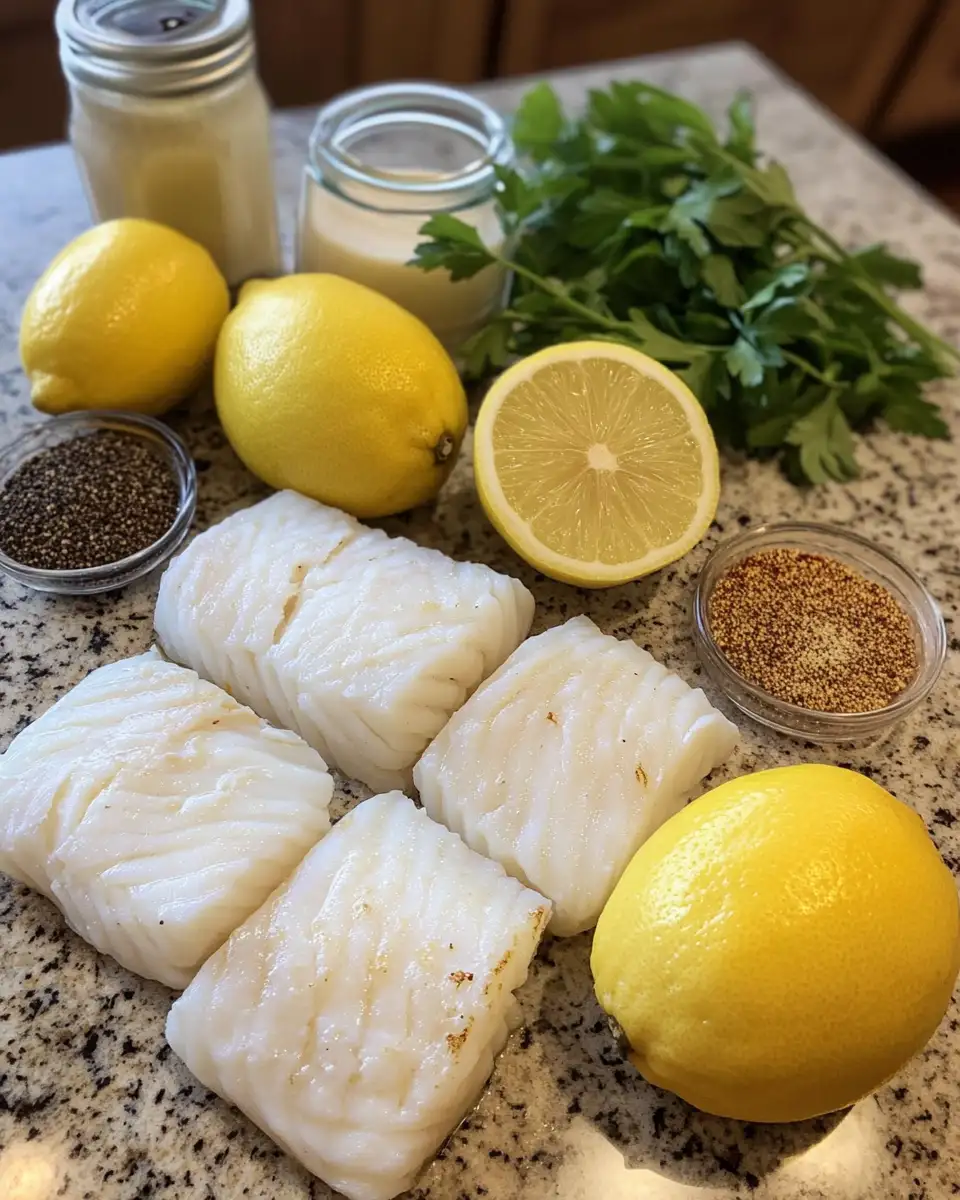 Ingredients for Irresistible Baked Cod in Coconut Lemon Cream Sauce Recipe