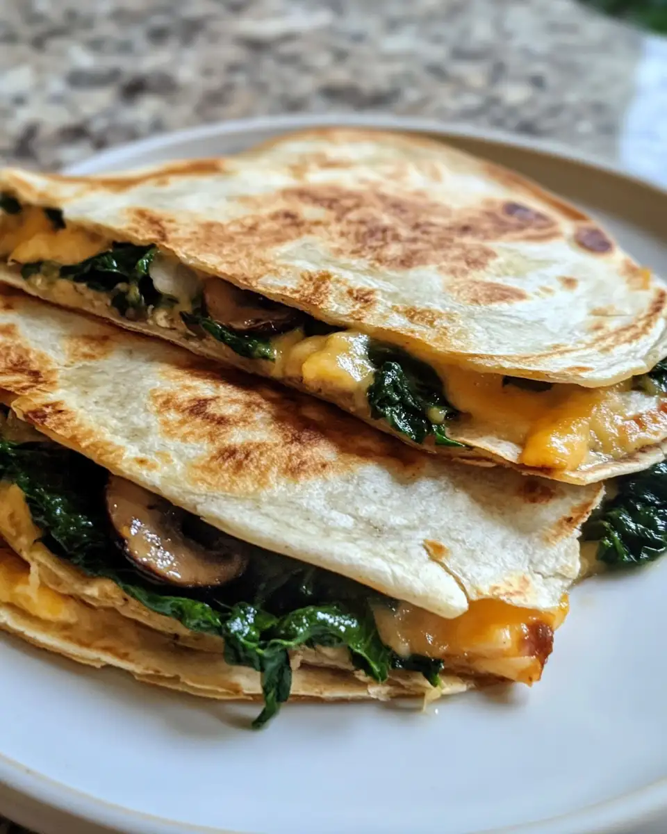 Final dish - Mouthwatering Baked Spinach Mushroom Quesadillas You Need to Try