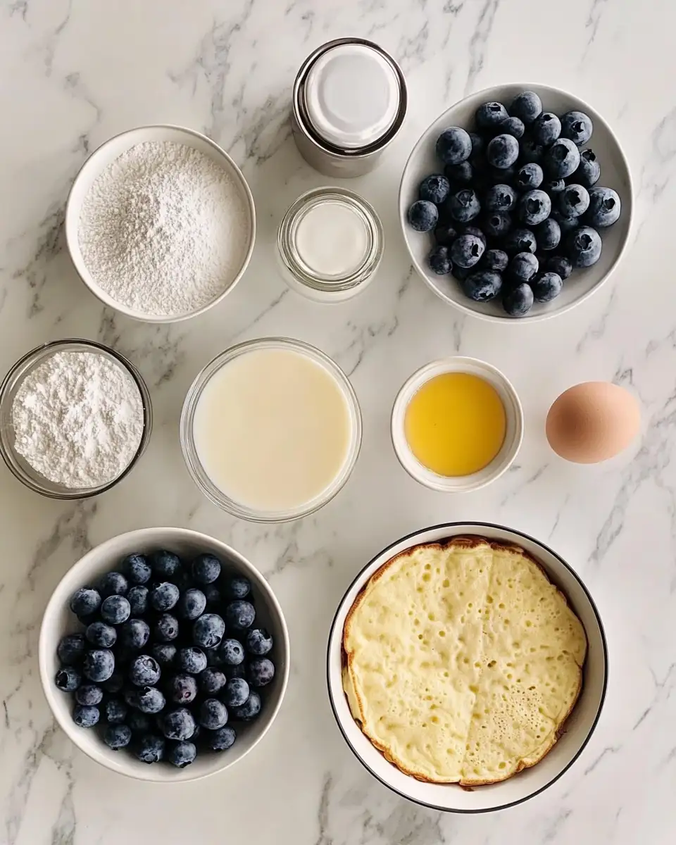Ingredients for Irresistible Blueberry Buttermilk Pancake Casserole Recipe to Start Your Morning Right