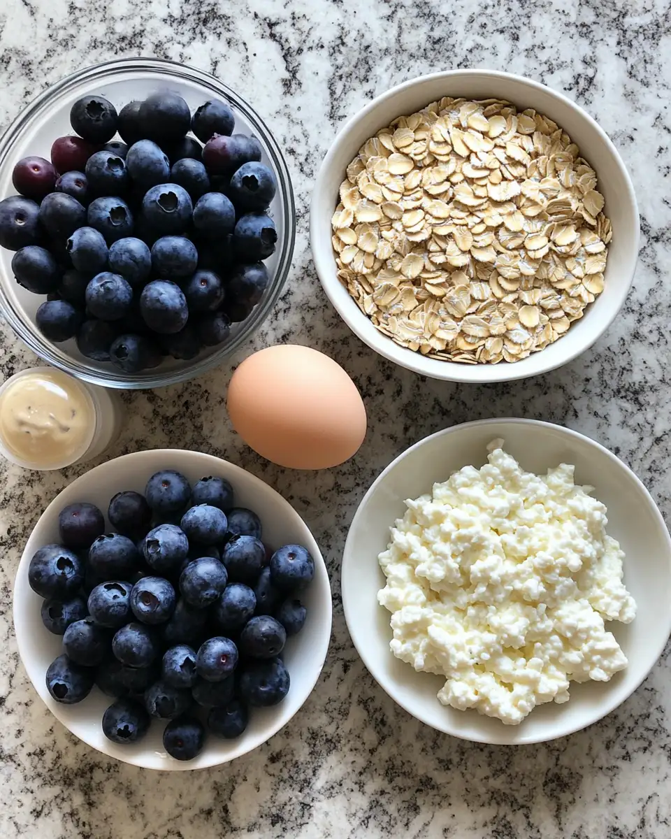 Ingredients for Blueberry Cottage Cheese Breakfast Bake That Will Brighten Your Morning