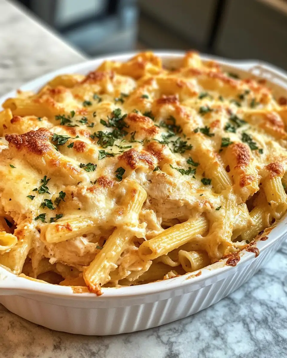 Final dish - Irresistible Cajun Cream Cheese Chicken Pasta Bake Recipe You Need to Try