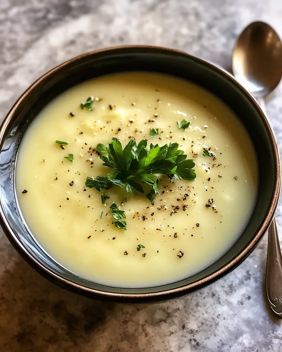 Final dish - Creamy Cheddar Garlic Herb Potato Soup That Warms the Soul