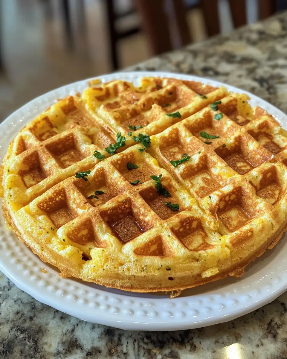 Final dish - Irresistible Cheddar Jalapeño Cornbread Waffles You Need to Try