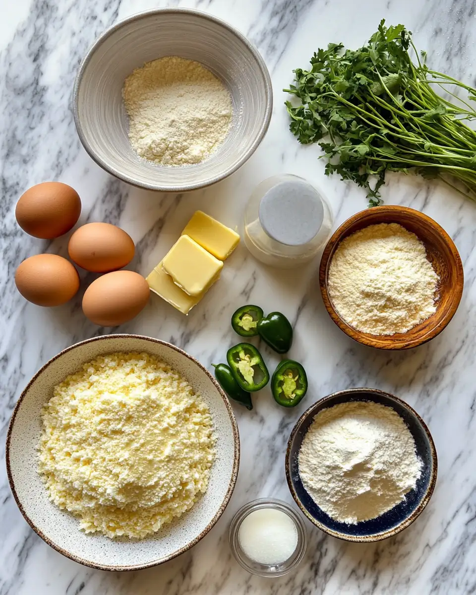 Ingredients for Irresistible Cheddar Jalapeño Cornbread Waffles You Need to Try