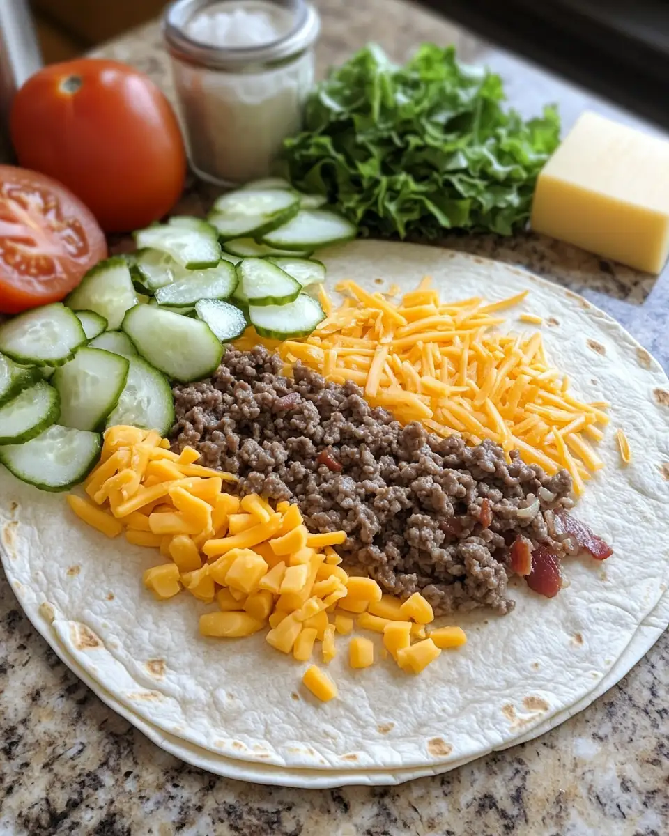 Ingredients for Irresistible Cheesy Bacon Burger Wraps You Need to Try Today