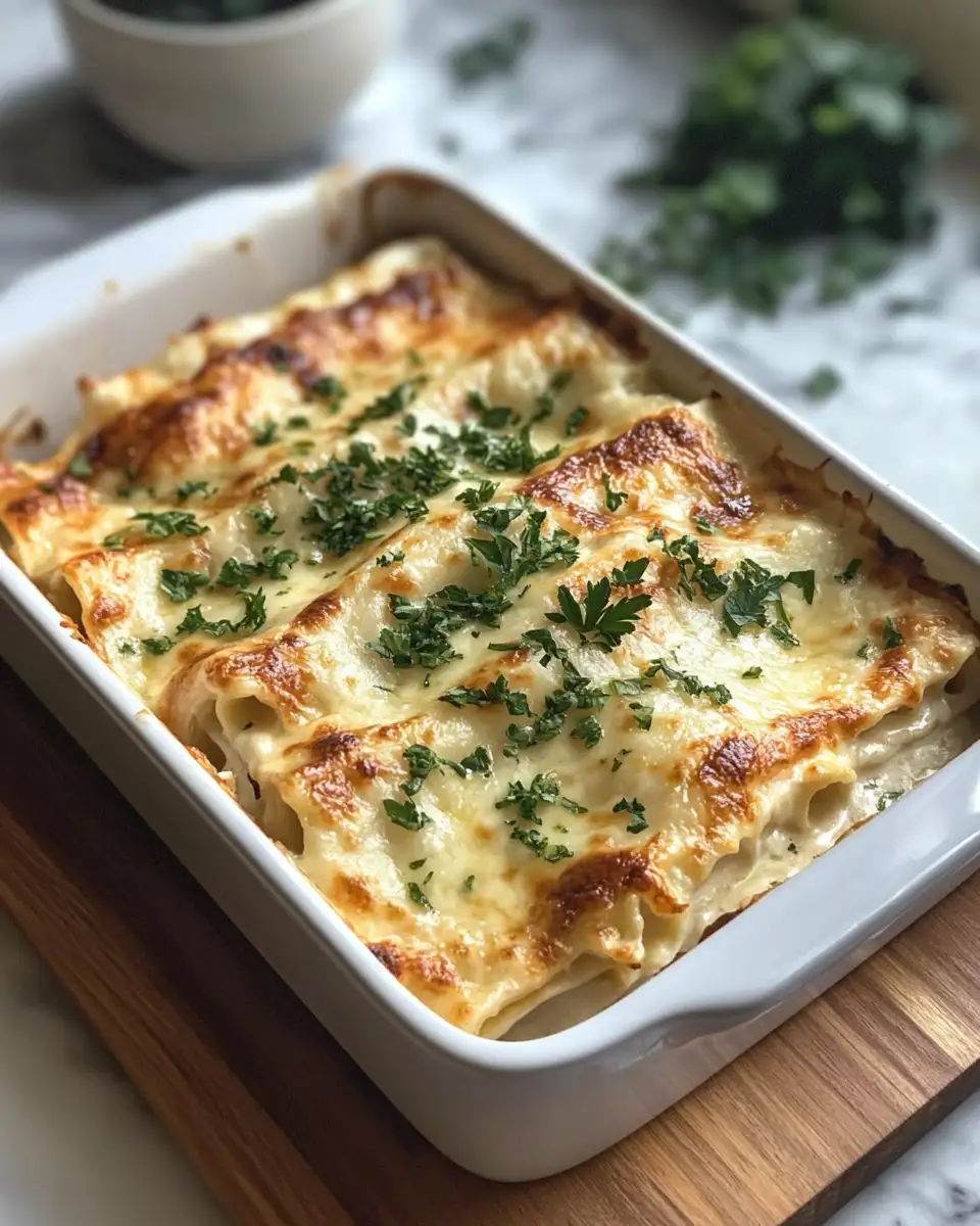 Final dish - Cheesy Chicken Alfredo Lasagna Rolls Recipe That Will Melt Your Heart