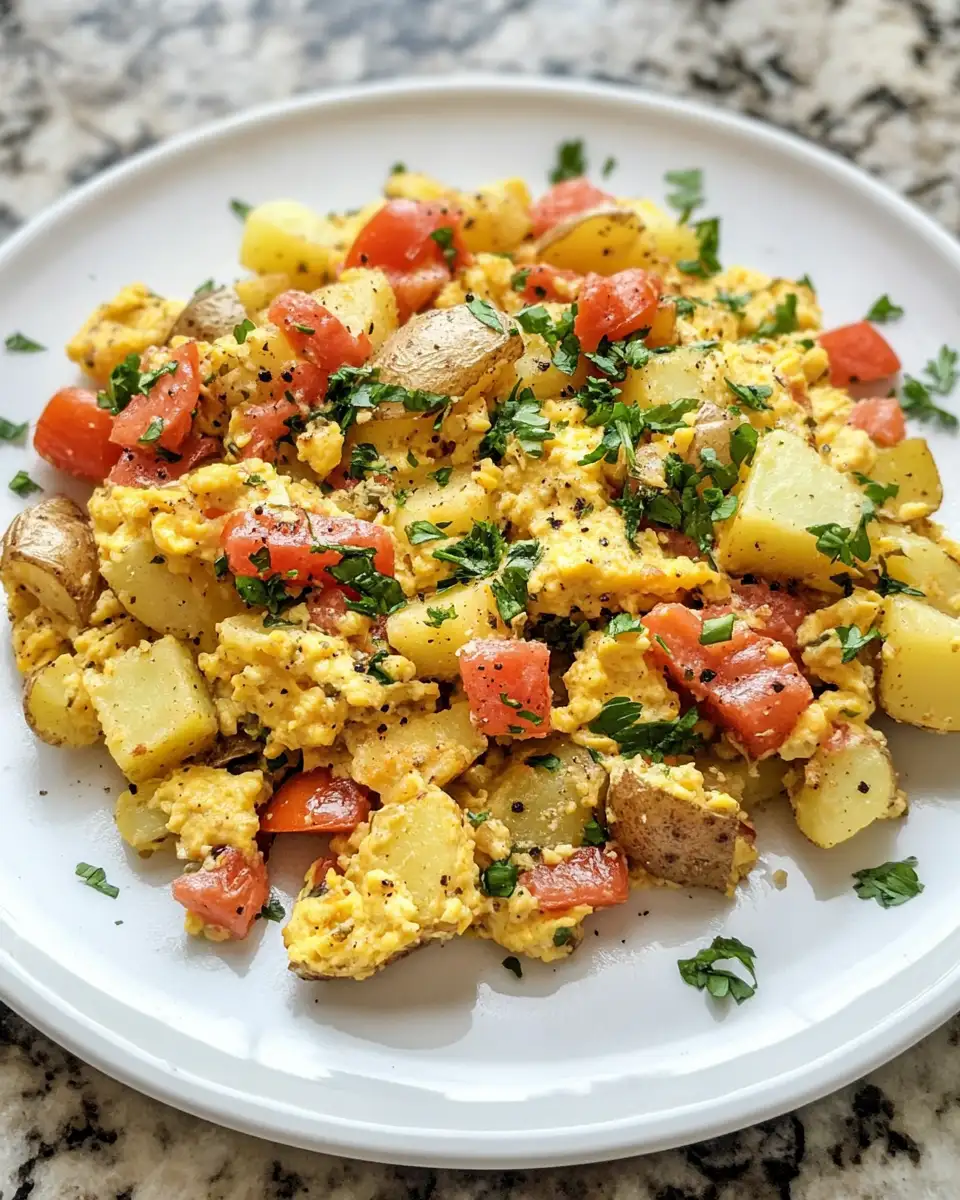 Start Your Morning Right with a Cheesy Potato Egg Scramble - Featured Image