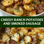 Ultimate Comfort Food Cheesy Ranch Potatoes and Smoked Sausage Delight