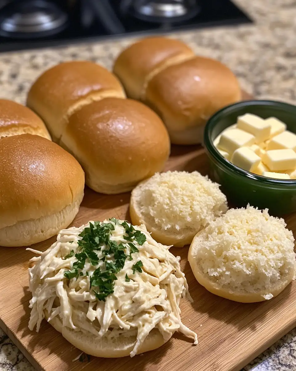 Ingredients for Ultimate Comfort Food Chicken Alfredo Sloppy Joes Recipe