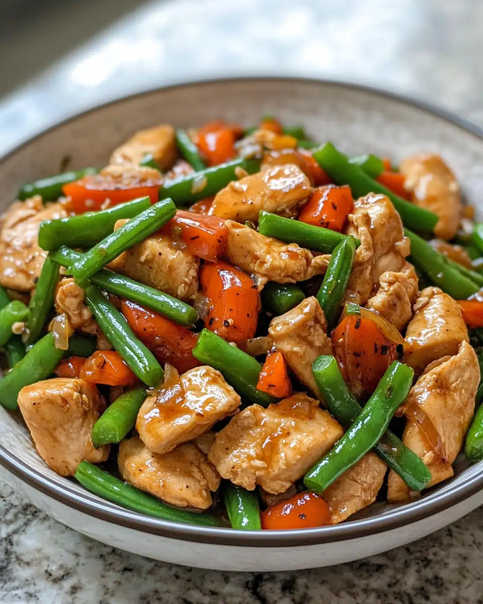 Final dish - Quick and Flavorful Chicken and Green Bean Stir-Fry Recipe