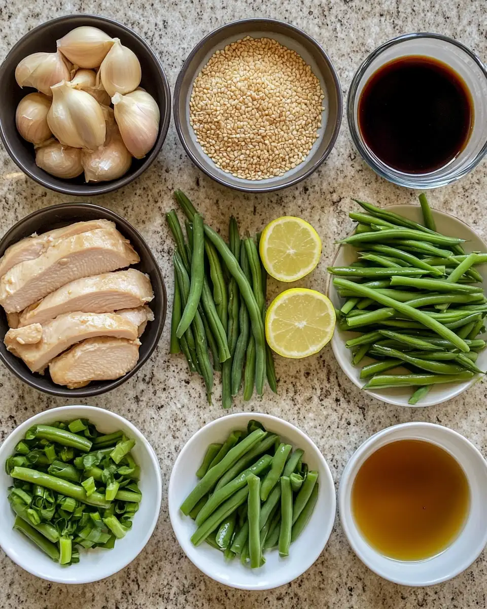 Ingredients for Quick and Flavorful Chicken and Green Bean Stir-Fry Recipe