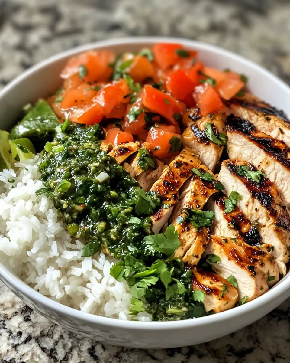 Final dish - Chimichurri Grilled Chicken Bowl with Garlic Sauce That Will Elevate Your Dinner Game