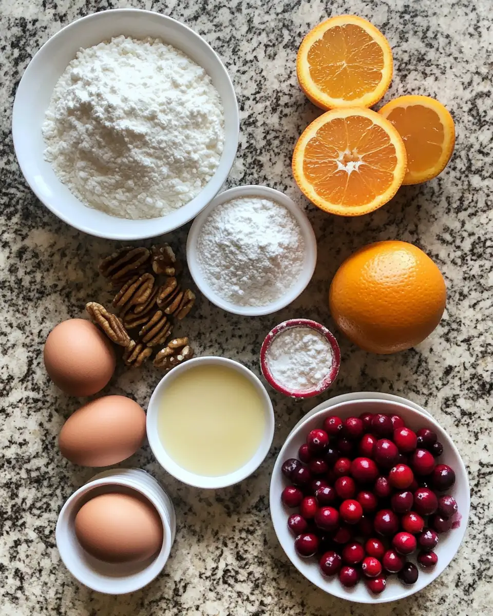Ingredients for Wake Up to Deliciousness with Cranberry Orange Breakfast Cake