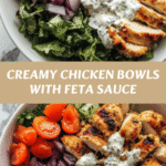 Irresistible Creamy Chicken Bowls with Tangy Feta Sauce Recipe