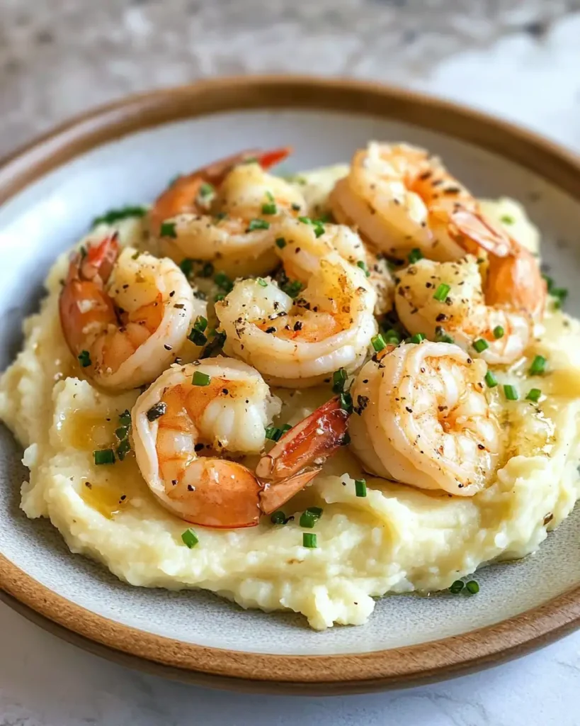 Irresistible Creamy Garlic Shrimp Over Mashed Potatoes Recipe - Featured Image