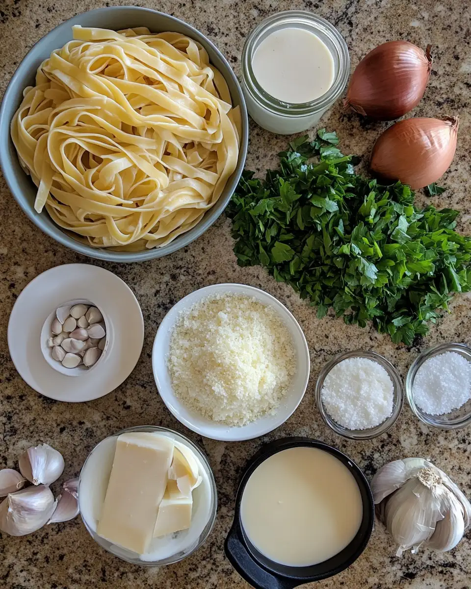 Ingredients for Indulge in the Ultimate Creamy Italian Sausage Fettuccine Delight