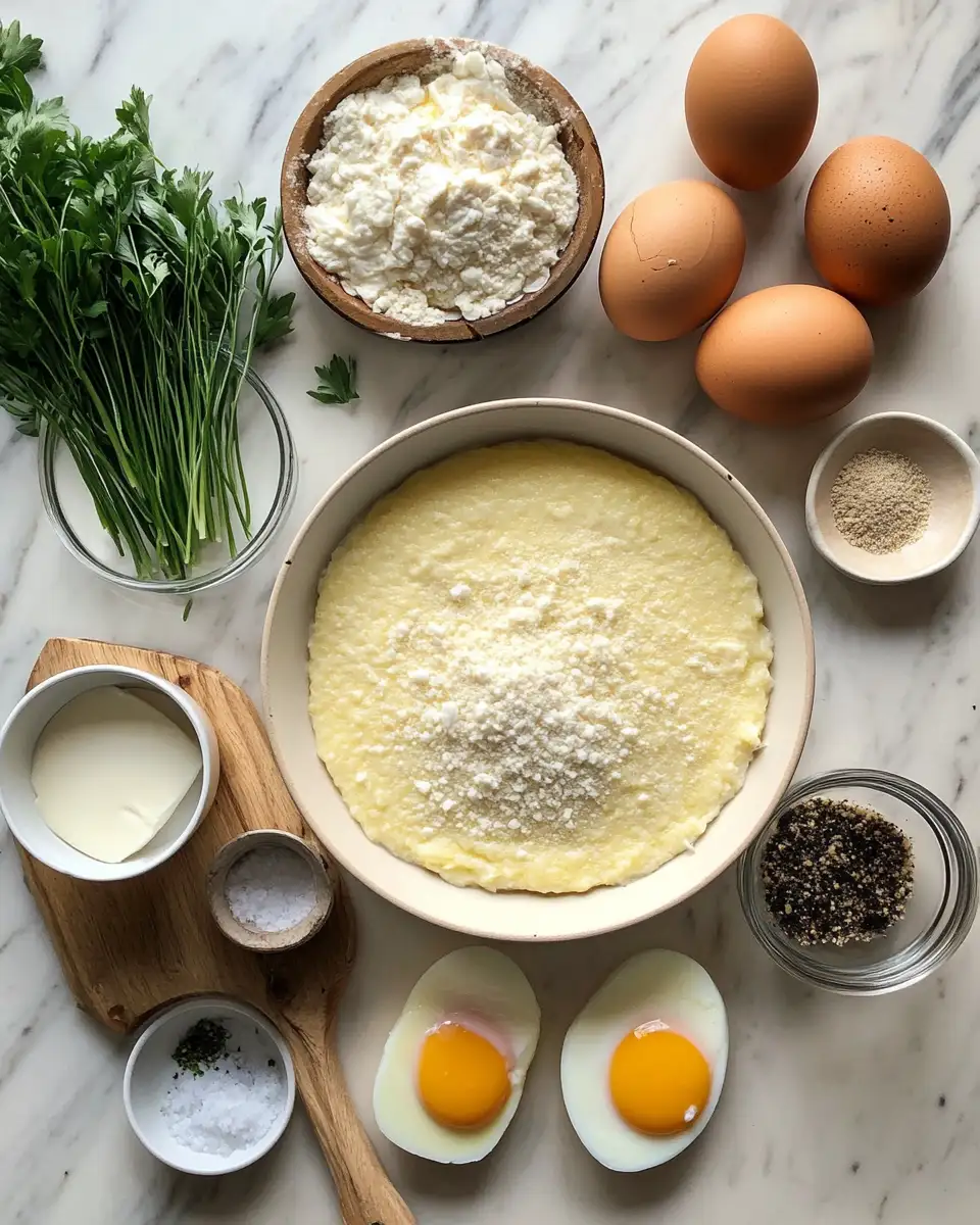 Ingredients for Indulge in Creamy Polenta with Poached Eggs for the Ultimate Comfort Meal