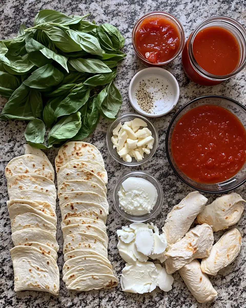 Ingredients for Crispy Air Fryer Chicken and Mozzarella Wraps You Need to Try Today