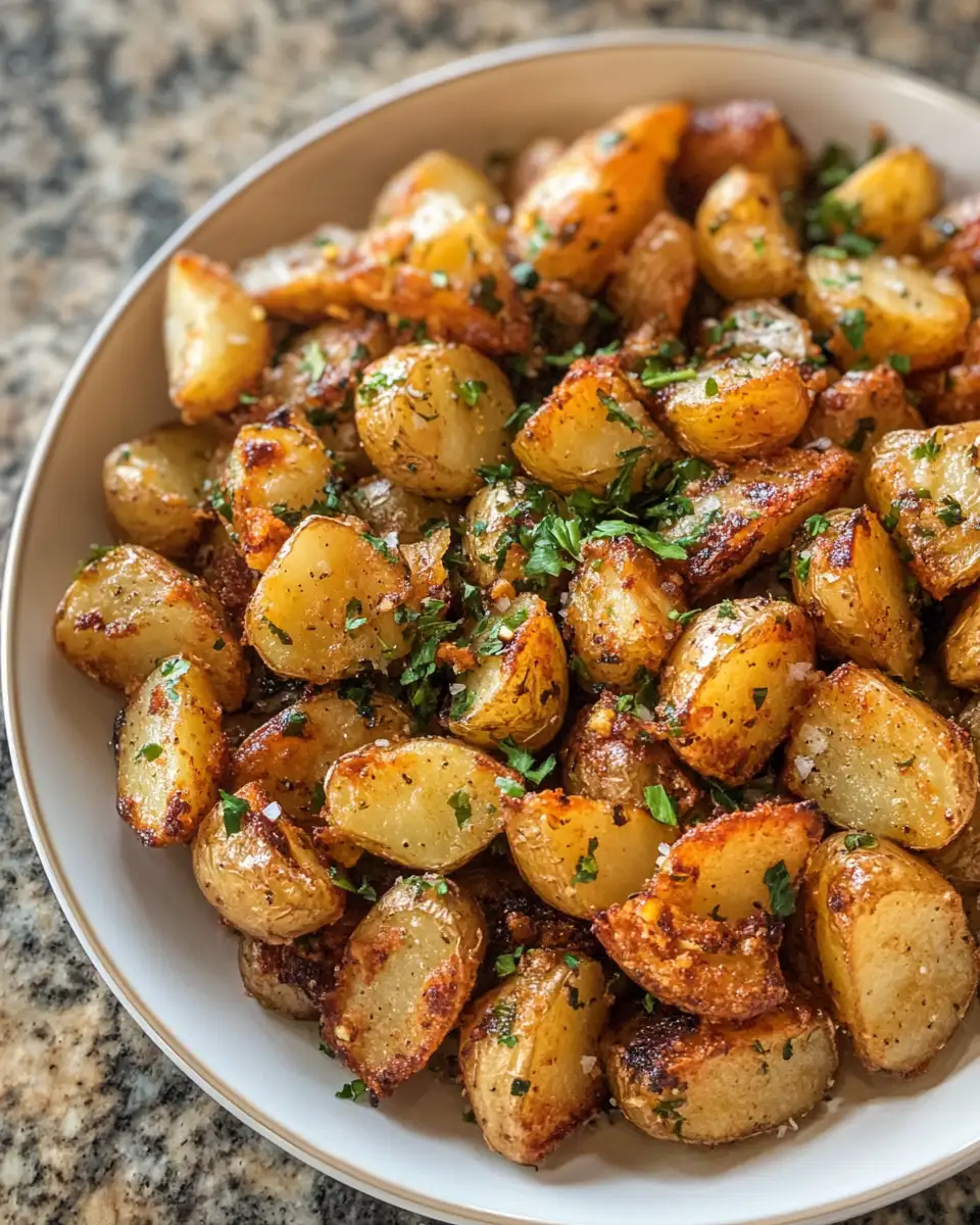 Final dish - Irresistibly Crispy Garlic Butter Potatoes You Have to Try