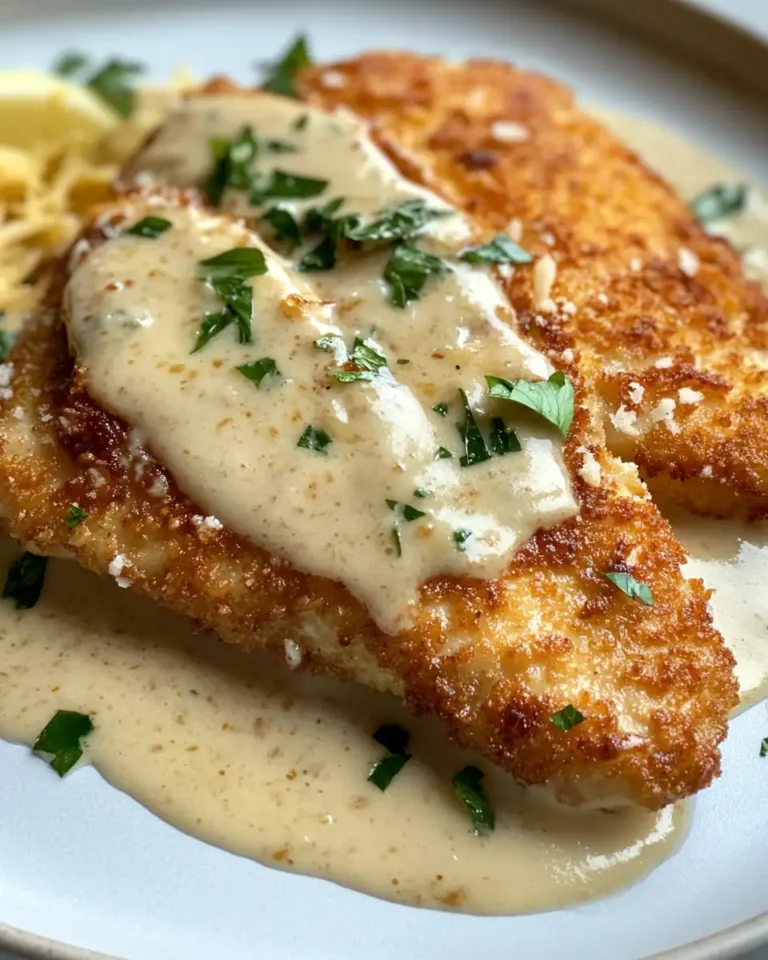 Crispy Parmesan Chicken Served with a Luxurious Garlic Sauce - Featured Image