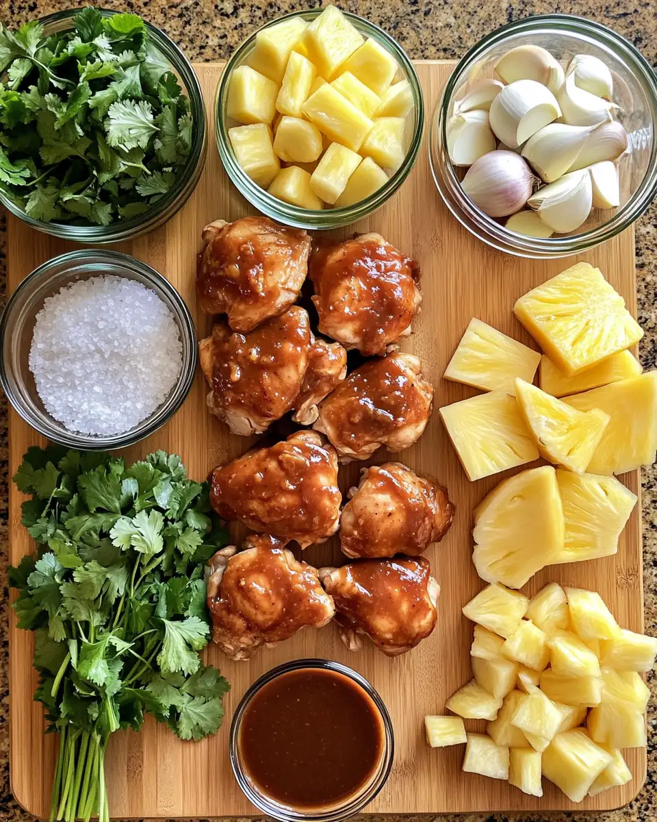 Ingredients for Sweet and Savory Crockpot Pineapple BBQ Chicken Recipe