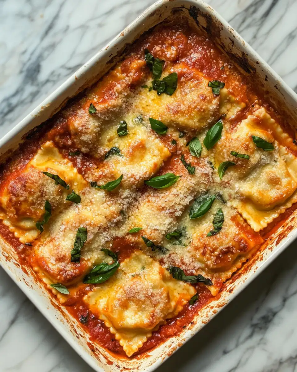 Ultimate Comfort Food Easy Cheesy Baked Ravioli Recipe - Featured Image