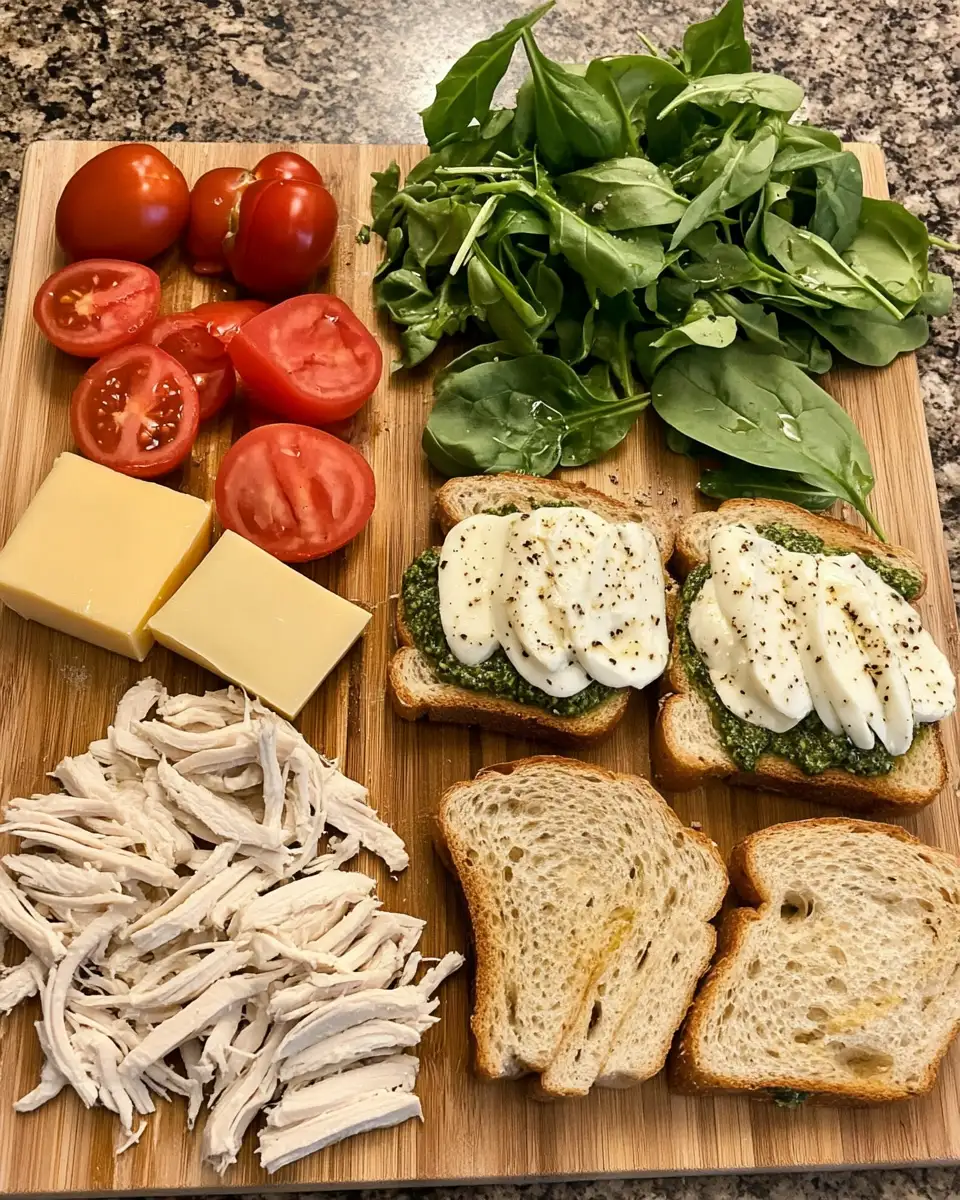 Ingredients for The Ultimate Easy Chicken Pesto Sandwich You Need to Try