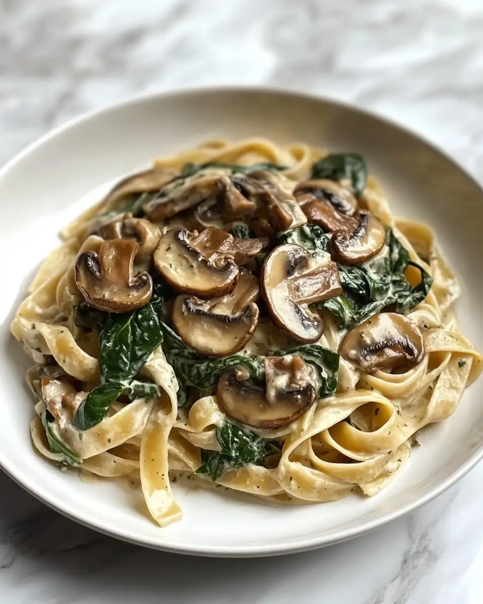 Final dish - Easy Spinach Mushroom Pasta Recipe for Quick and Delicious Meals