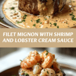 Decadent Filet Mignon with Shrimp and Lobster Cream Sauce Recipe