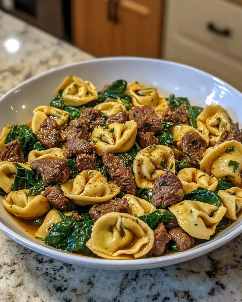 Garlic Butter Beef and Spinach Tortellini Recipe That Will Wow Your Taste Buds - Featured Image