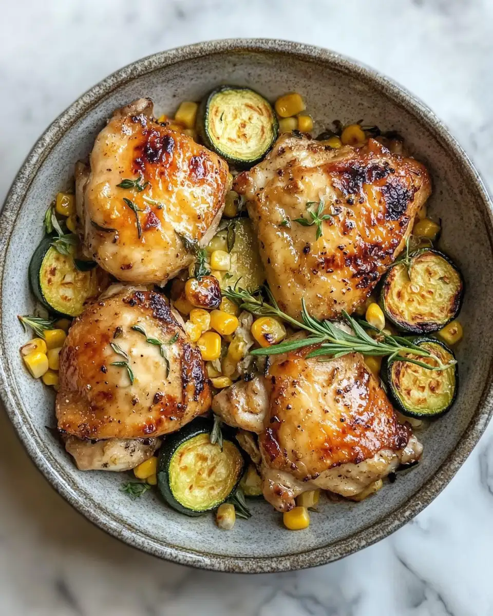 Final dish - Irresistible Garlic Butter Chicken with Zucchini and Corn Recipe