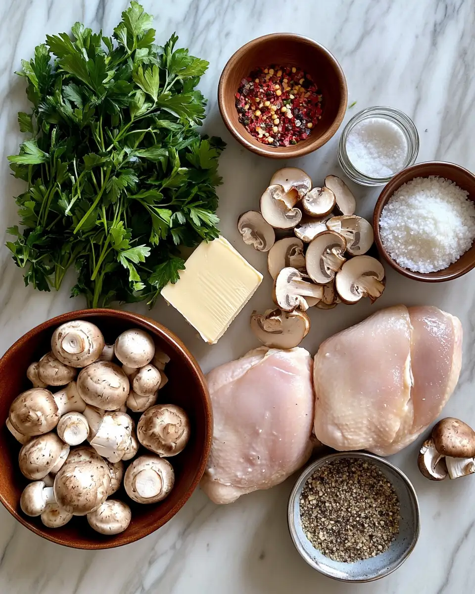 Ingredients for Irresistible Garlic Butter Mushroom Stuffed Chicken Recipe You Need to Try