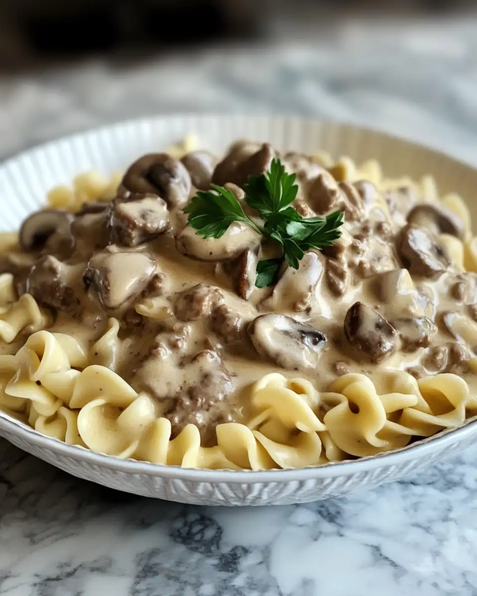 Final dish - Hearty and Easy Ground Beef Stroganoff Recipe for Cozy Nights