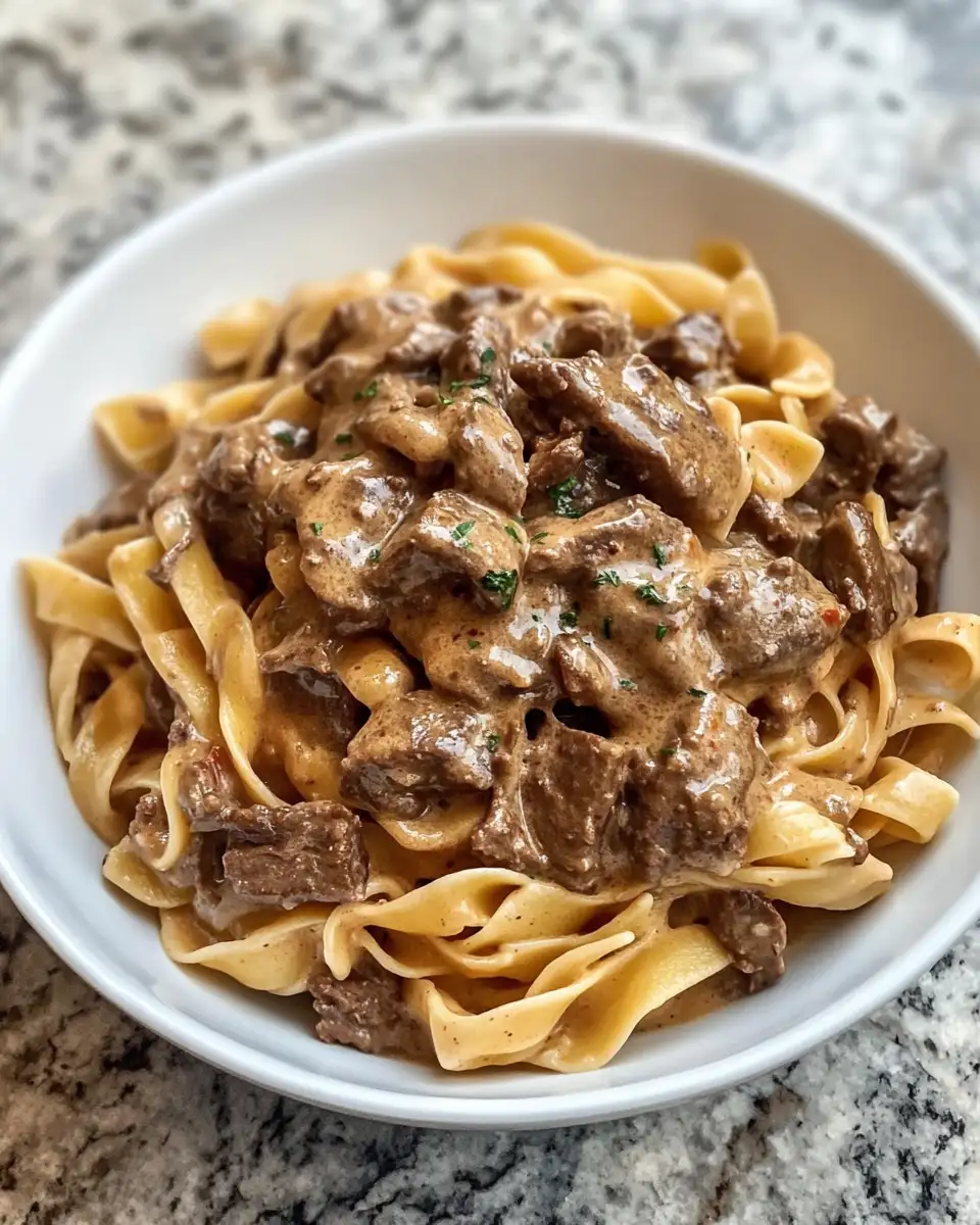 Final dish - High Protein Creamy Beef Pasta Recipe for a Hearty Delicious Meal