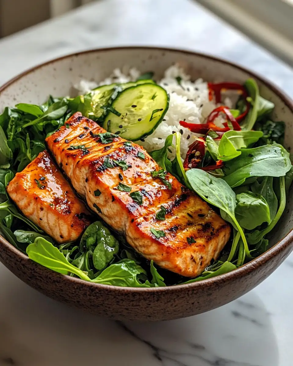 Final dish - Sweet Heat Delight Honey Sriracha Salmon Bowls That Wow Your Taste Buds