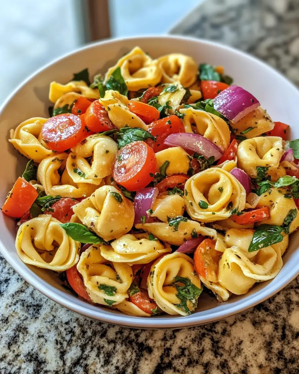 Final dish - Fresh and Flavorful Italian Tortellini Pasta Salad Recipe