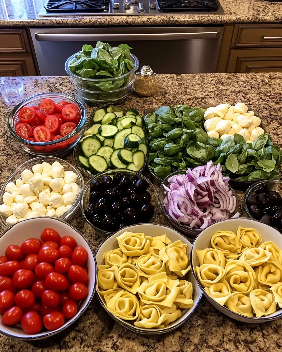 Ingredients for Fresh and Flavorful Italian Tortellini Pasta Salad Recipe