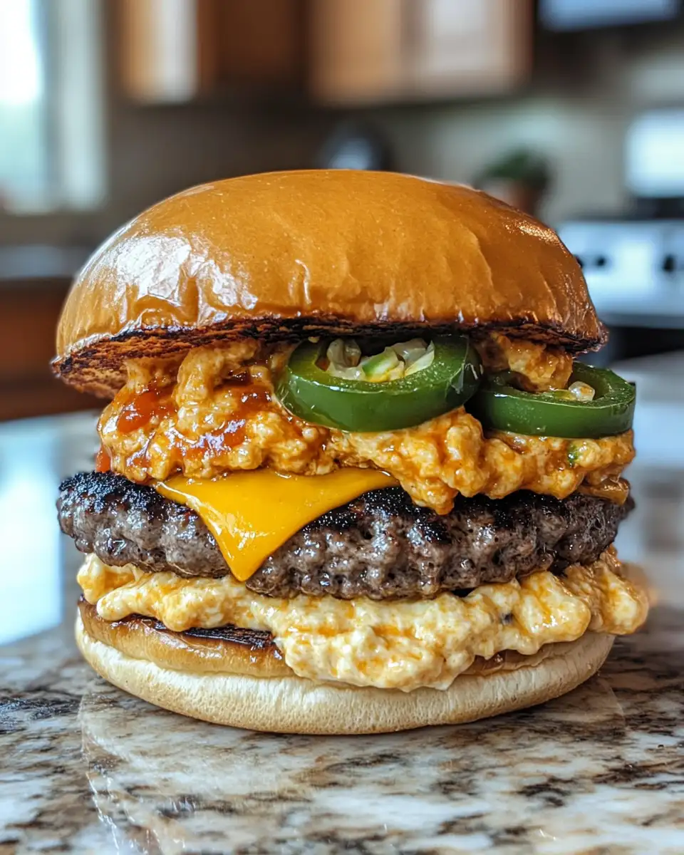 Final dish - Jalapeño Popper Smash Burger The Ultimate Spicy Comfort Food Mashup
