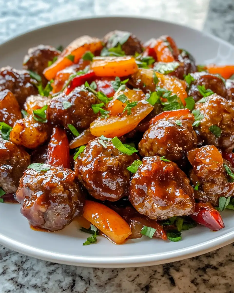 Final dish - Savor the Flavor Korean BBQ Meatballs with Roasted Vegetables Delight